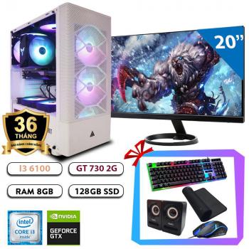 Full Bộ PC Gaming Rengar - Core i3 6100/ H110/ 8GB/ GT 730/ 128GB/ 24 Inch Full HD