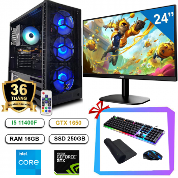 Full Bộ PC Gaming Malzahar - I5 11400F/ B560M/ 16GB/ GTX 1650/ 24 inch Full HD