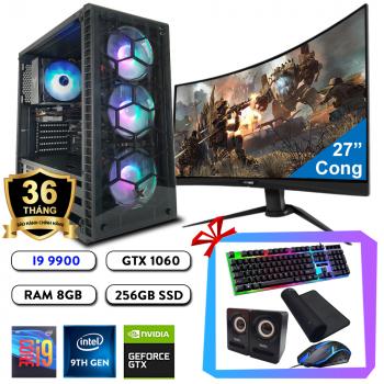 Full Bộ PC Gaming Warzone - Core i9 9900/ Z390/ 16GB/ GTX 1060 6G/ 27inch Cong 165hz