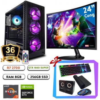 Full Bộ PC Gaming Fortnite - R7 2700/ B450/ 8G/ GTX 1660 Super/ 24inch