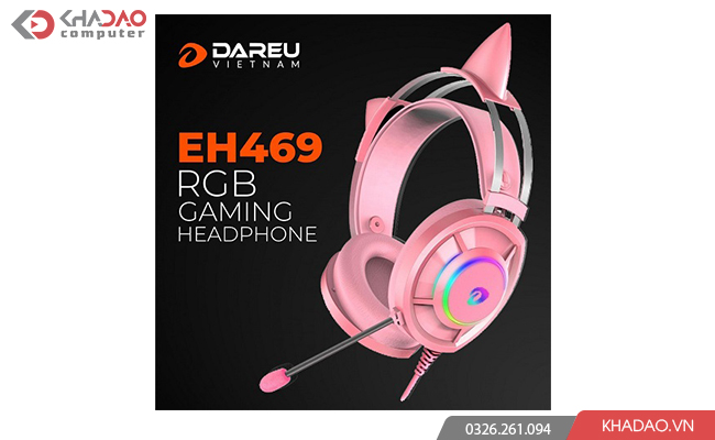 Tai nghe Dareu EH469 RGB Pink