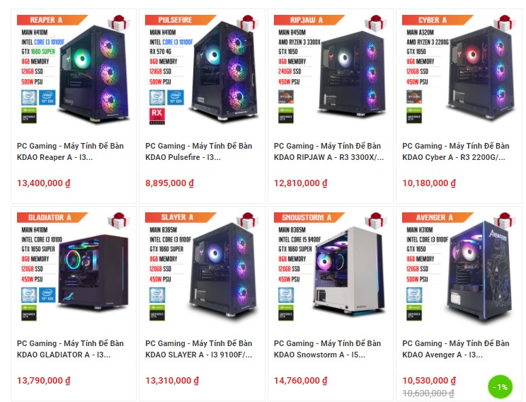 các bộ pc gaming giá rẻ 